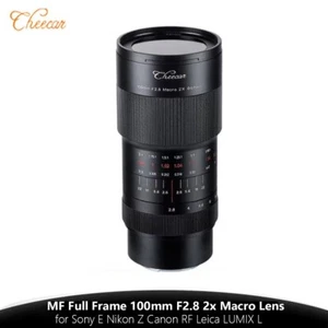 Cheecar 100mm F2.8 Macro 2x Full Frame Lens for Sony E/Nikon Z/L-Mount/Canon RF - Picture 1 of 10