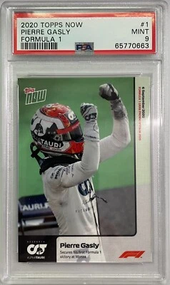 2020 Formula 1 Topps Now Pierre Gasly #1 Rookie Card PSA 9 Mint F1 - Image 1 of 2