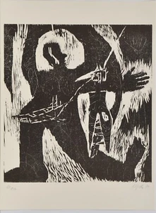 Ute Schwagmeyer / xilografía / firmado a mano / 150 ejemplares / de 1989 - Imagen 1 de 3