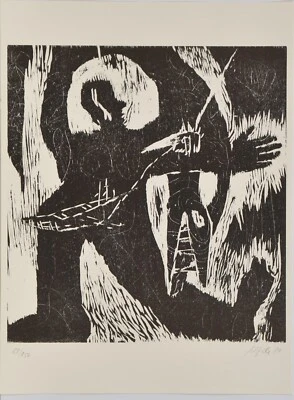 Ute Schwagmeyer / Holzschnitt / handsigniert/ 150 Exemplare / von 1989 - Bild 1 von 3