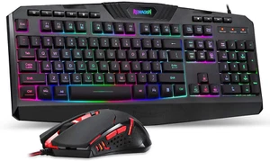 Jugeo De Teclado Y Mouse Gamer Mecánico Para Juegos Multicolor LED Ratón Negro - Imagen 1 de 13