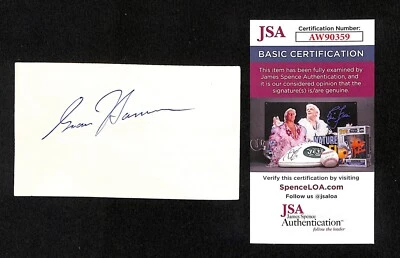 Gran "Granny" Hamner - JSA Coa HOF Signed Index Card Autograph AUTO - Phillies - Image 1 of 2