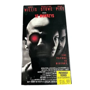 12 Monkeys VHS Tape Movie Bruce Willis Brad Pitt Sci-Fi AS IS Untested - Picture 1 of 3