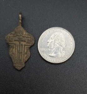Ancient bronze cross Russian Empire 18th century - Picture 1 of 3