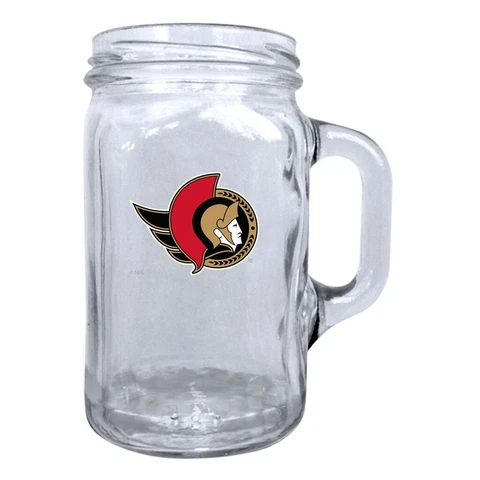Ottawa Senators 16oz NHL Glass Mason Mug Cover