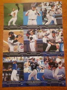 2005 Upper Deck Uncut Baseball Card Sheet NY Yankees Mets Jeter Arod Piazza NM - Picture 1 of 2