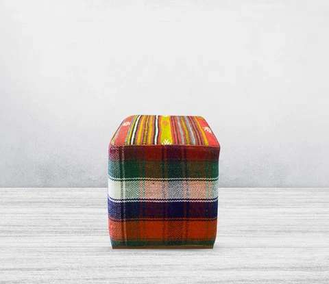 Ottoman Bench, Footstool,Stool,Furniture,Kilim Covered Bench, Decorative Bench Cover