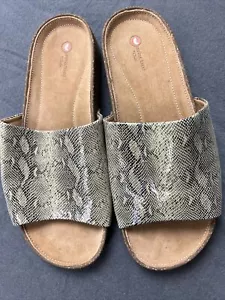 Unstructured By Clark’s Sz 8 Slides Rosilla Hollis Sandal Snakeskin Summer - Picture 1 of 8