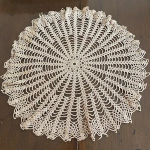 Vintage Beige Runde Häkelspitze Deckchen Tischdecke Home Dekorative Tischset 12,5" - Bild 1 von 7