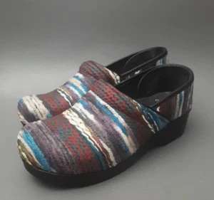 Dansko Professional Clogs Women’s 9.5 / 41 Multicolor Woven Wool Shoe Mule - Picture 1 of 7