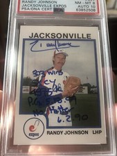 1987 procards randy johnson rc auto low pop near mint sp 5 Inscriptions Gem Mint