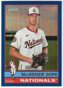 2025 Topps Heritage rifrattore cromato blu #467 MacKenzie Gore #ed 55/150 - Foto 1 di 2