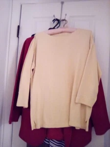 Baumwolle LRG Damen Shirt, hellgelb, Langarm Sommer leicht - Bild 1 von 1