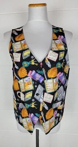NWT Vintage 1994 Nicole Miller Silk Vest Limited Edition Sports Money XL - Picture 1 of 14