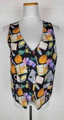 NWT Vintage 1994 Nicole Miller Silk Vest Limited Edition Sports Money XL - Image 1 of 4
