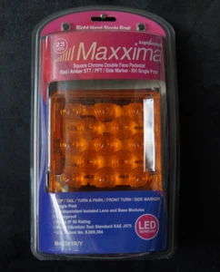 Maxxima M42361R/Y Square Chrome Red/Amber STT/PFT Pedestal Light RH Single Post - Picture 1 of 2