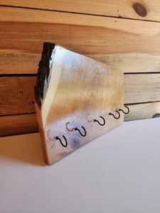 Live Edge Cherry Wood Key Holder - Solid Wild Cherry Wood - Rustic Key Rack - Picture 1 of 4