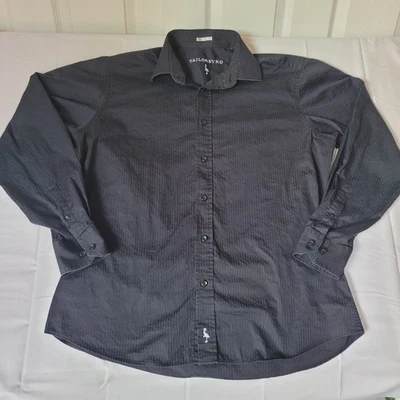 Tailorbyrd Мужская черная рубашка с длинным рукавом кнопка спереди повседневный бизнес L - Изображение 1 из 4