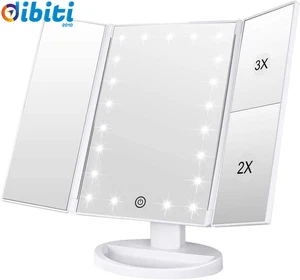 Specchio per Trucco Con 21 Luci, 1X / 2X / 3X Specchietti per Ripiegabile Con Ch - Foto 1 di 13