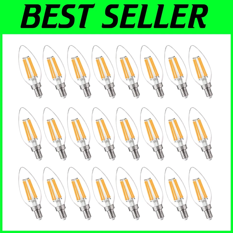 24-Pack Dimmable E12 LED Candelabra Bulbs - 100W Equivalent, Soft White (2700K) - Image 1 of 4