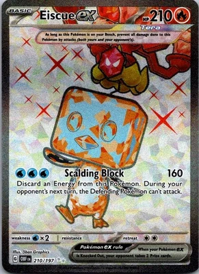 Eiscue ex 210/197 SV03: Obsidian Flames Ultra Rare Holo NM - Image 1 of 2