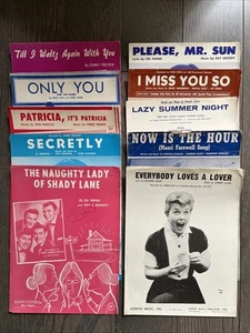 Lotto di 10 spartiti musicali vintage Brewer Day Anka Crosby Summer Night Song & More #7 - Foto 1 di 11