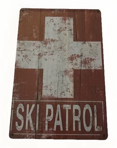 Ski Patrol Metal Sign 8”x12” Decoration Vintage - Picture 1 of 1