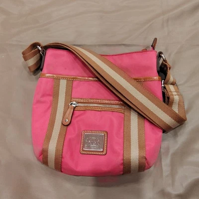 Tyler Rodan Pink & Tan Shoulder Bag Crossbody Small Bag Purse Messenger B13 - Image 1 of 4