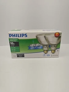 Philips 90 Watt Indoor/Outdoor 1350 Lumens PAR 38 SPOT Value Pack 2 In Box NEW - Picture 1 of 5