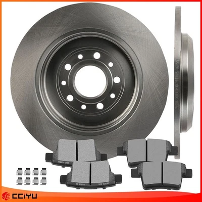 Rear Brake Solid Discs Rotors & Metallic Pads For 2005 2006 2007 Mercury Montego — 第 1/4 张图片
