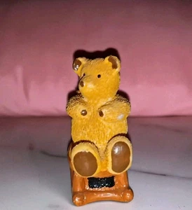 RR Hill Upcott Collection Miniture Rocking Chair 3cm Bear Ex Condition No Box.  - Picture 1 of 9