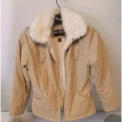 Chaqueta Abrigo Big Chill Mujer Tostado Imitación Piel Cuello Bolsillos Cremallera Completa Cálido Foto 1 de 4