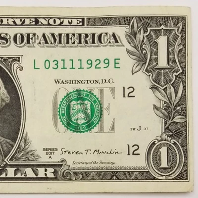 Birthday Anniversary March 11, 1929 Serial Number Miscut Dollar Error 2017 L E - Image 1 of 4