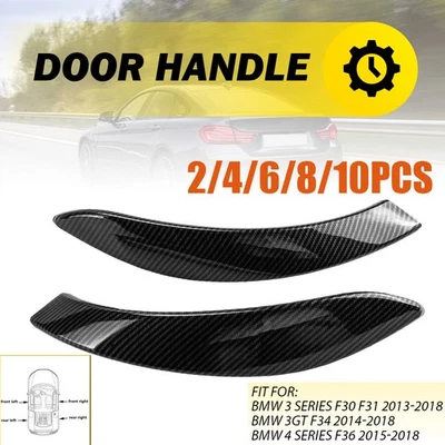 Cubierta de manija de puerta interior de aspecto de carbono 2-10x para BMW Serie 3 F30 2013-2018 Foto 1 de 4