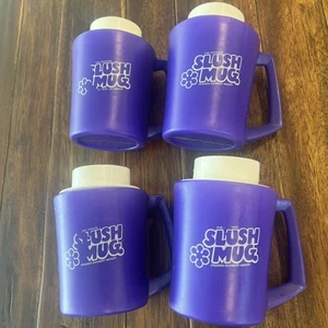 Vintage Set di 4 The Original Slush Mug Frozen Dessert Slushie Maker VIOLA!!!! RARO - Foto 1 di 7