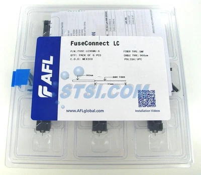 Conector de fibra óptica AFL FuseConnect LC SM, paquete de 6 FUSE-LC9SMU-6 ~STSI Foto 1 de 4