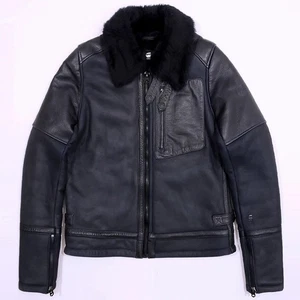 G-STAR RAW D03141 Aviator B-3 Giacca Shearling Pelle di Pecora Bomber Mouton S - Foto 1 di 13
