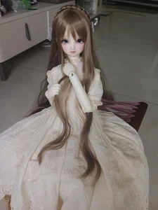 Dolls Braided Hair with Bow Long Curly Wig for 1/3 1/4 1/6 BJD Doll MDD DIY Toys - Imagen 1 de 12