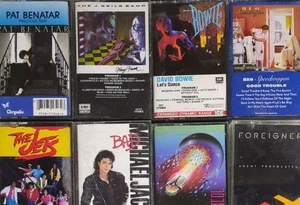 Vintage 1980s (8) Lot Cassette Tapes: Classic Rock-Pop, Journey, David Bowie - Picture 1 of 10