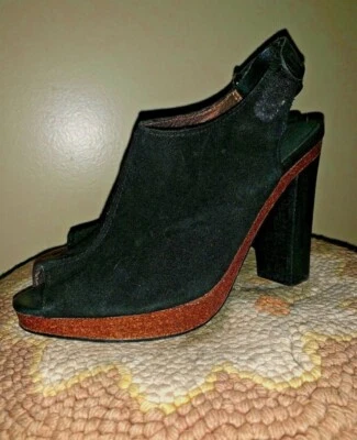 APEPAZZA Tacones Altos Cuero Genuino Gamuza Cordones Plataformas Corcho Talla 10 ❤️ Foto 1 de 4