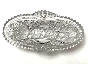 Plato de apio de vidrio corte brillante americano borde oblongo diente de sierra 6,5" x 3" - Imagen 1 de 20