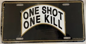 ONE SHOT 1 KILL Nummernschild Hirschbock Jagd Hirschjäger Gewehr Schusswaffe Bogenjagd - Bild 1 von 9