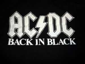 AC/DC T Shirt Back In Black - Cotton Size Medium Men / Women / Teens - Picture 1 of 7