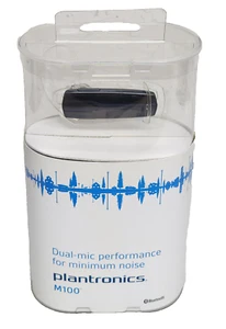 Plantronics M100 Black Bluetooth Earpiece Dual Mic Technology - Zdjęcie 1 z 4