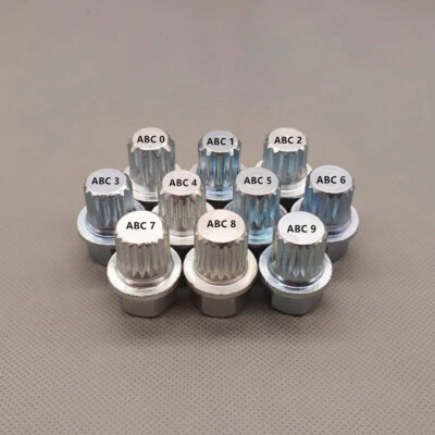 Llave de bloqueo de rueda ABC 0-9 10/11/13/14/15/16/17/19/20/21 estrías para Volkswagen Audi Foto 1 de 2