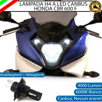 LAMPADA LED H4 CANBUS 4000 LM PER HONDA CBR 600 F 2011-2013 BIANCO 6000K - Immagine 1 di 4