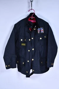 Chaqueta de cera Barbour International Union Jack para niños XS edad 4/5 negra - Imagen 1 de 14