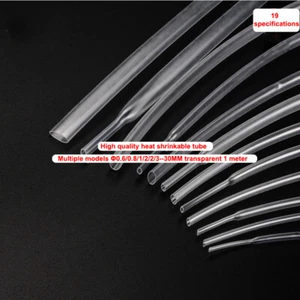1M Transparent 0.6/1/2/3/5-25mm high quality halogen-free heat shrinkable tube - Zdjęcie 1 z 3