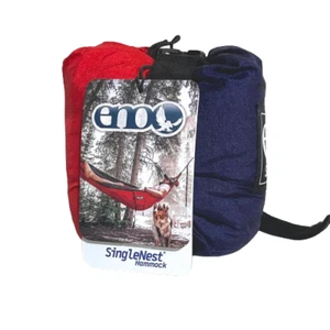 ENO SingleNest Hammock Lightweight RED / NAVY BLUE NYLON NEW WITH TAGS