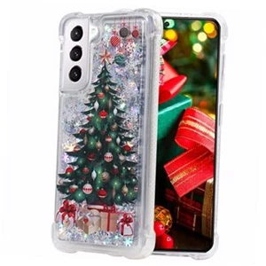 Galaxy S24 Case, Galaxy S24 Glitter Case Clear Sparkle Floating Liquid Soft - Picture 1 of 7